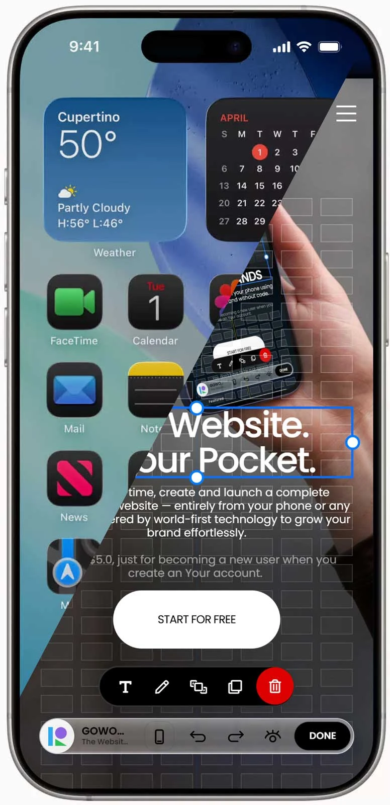 mobile website builder, drag and drop website builder, no code website builder, online store builder