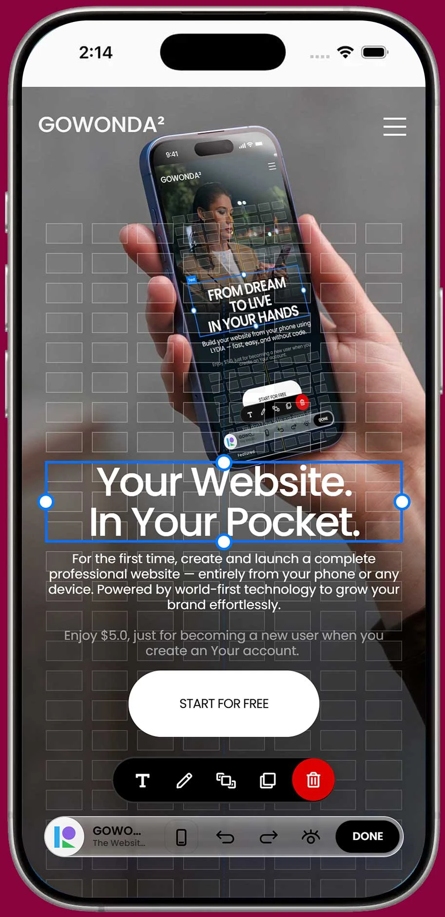 mobile website builder, drag and drop website builder, no code website builder, online store builder